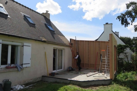 Ossature bois dalle béton