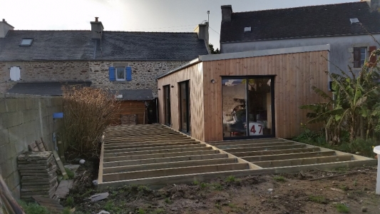 Terrasse bois Finistère structure en pin traité cl4
