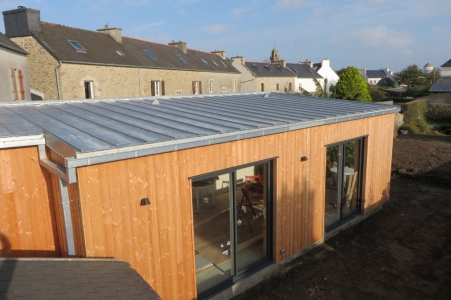 Extension bois Finistère couverture en zinc naturel