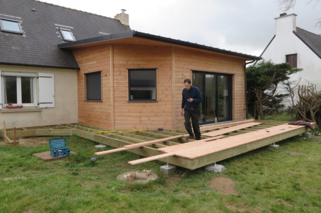 Terrasse bois Finistère structure en pin traité cl 4