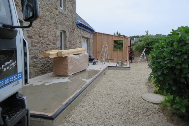 Levage extension ossature bois