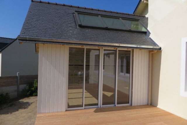 Bardage en bois peint