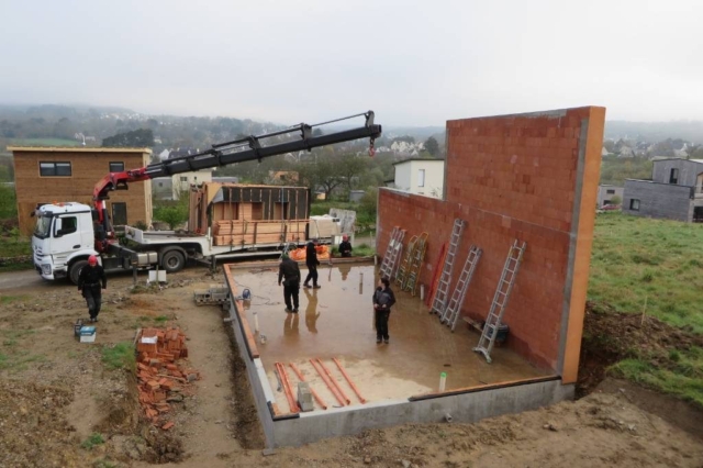 Levage maison ossature bois