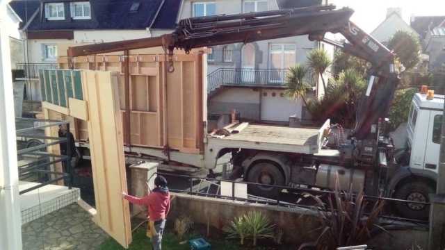 extension bois sur pilotis