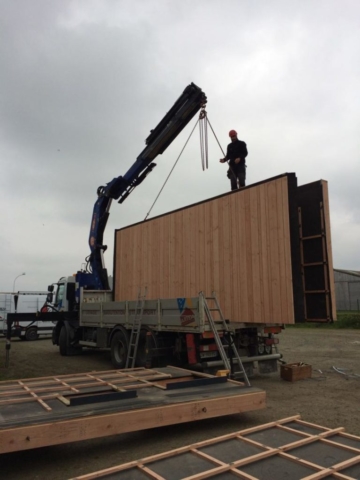 Levage maison bois - scop l'Acacia