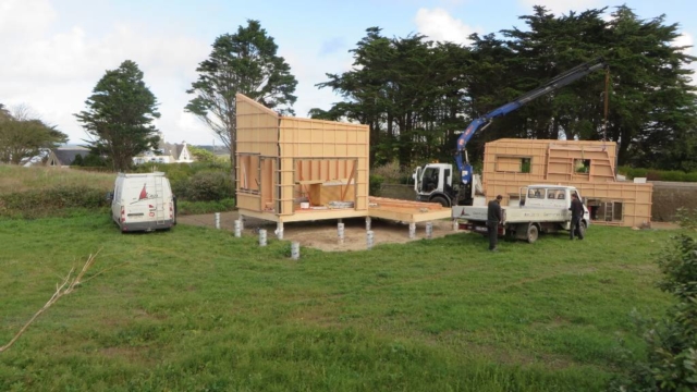 levage micro habitat ossature bois - scop l'acacia - landeda