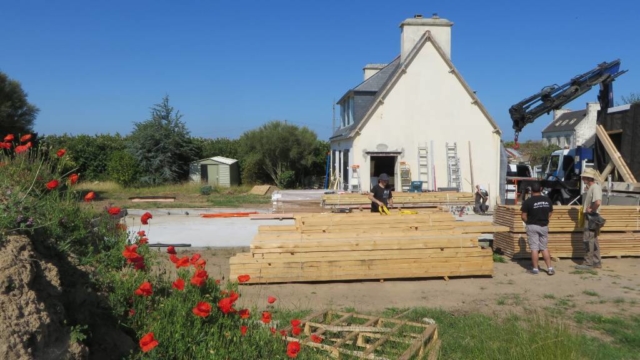 Levage extension ossature bois - Scop l'Acacia