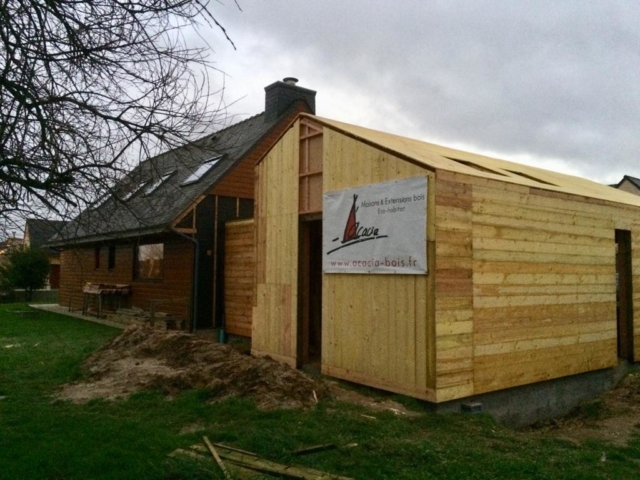 Extension bois bardage aluminium