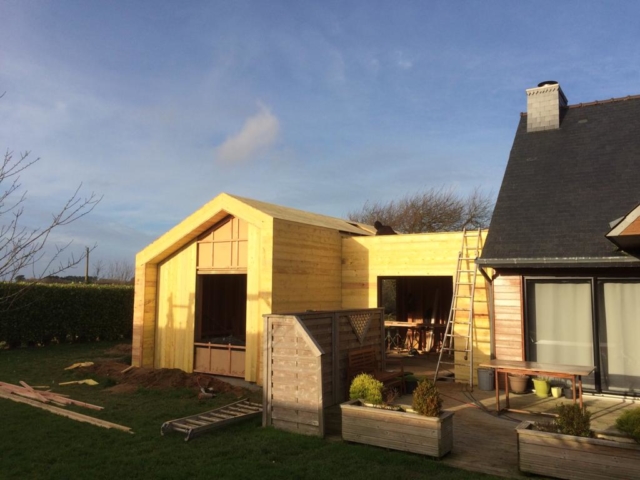 Extension bois bardage aluminium
