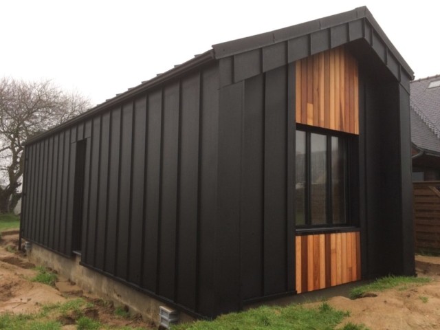 Extension bois bardage aluminium