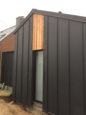 Extension bois bardage aluminium