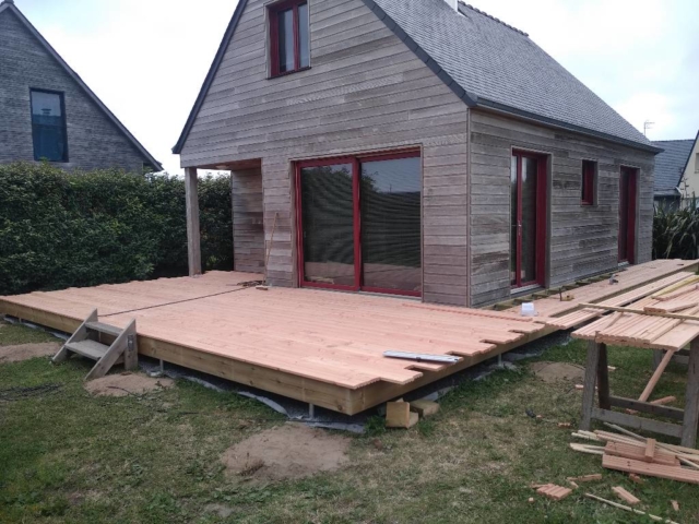 Platelage en bois douglas