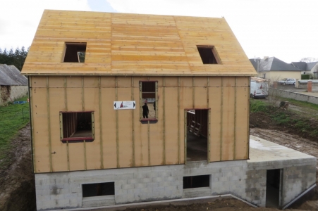 Maison bois Finistère isolation extérieure en fibre de bois 35mm