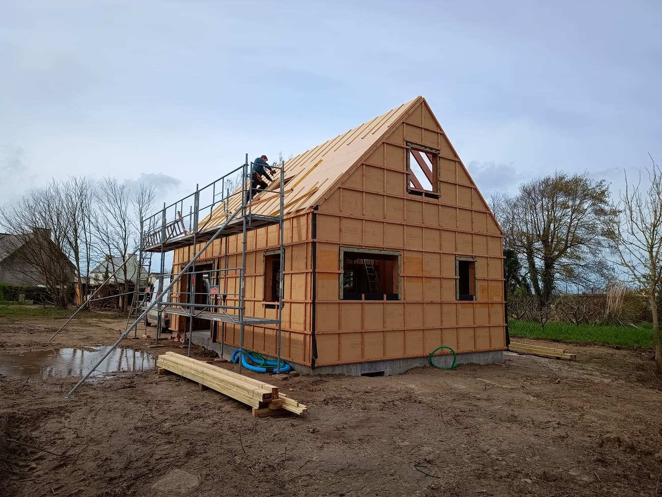 maison ossature bois à St Pabu