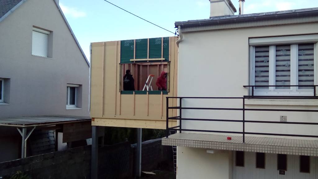 Extension bois maison de ville