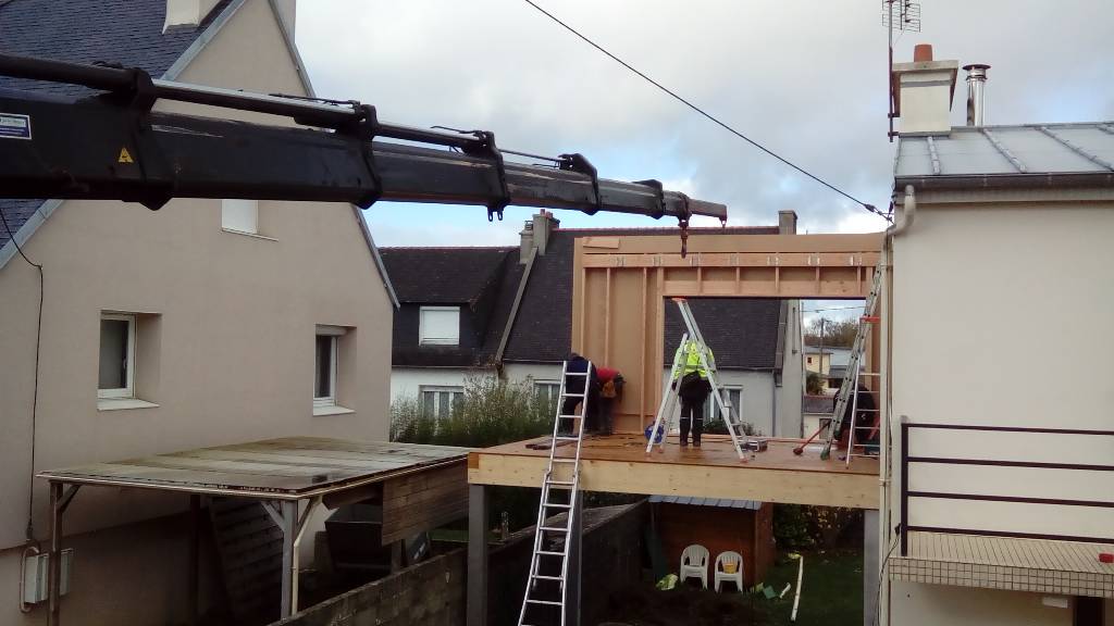 Extension bois maison de ville