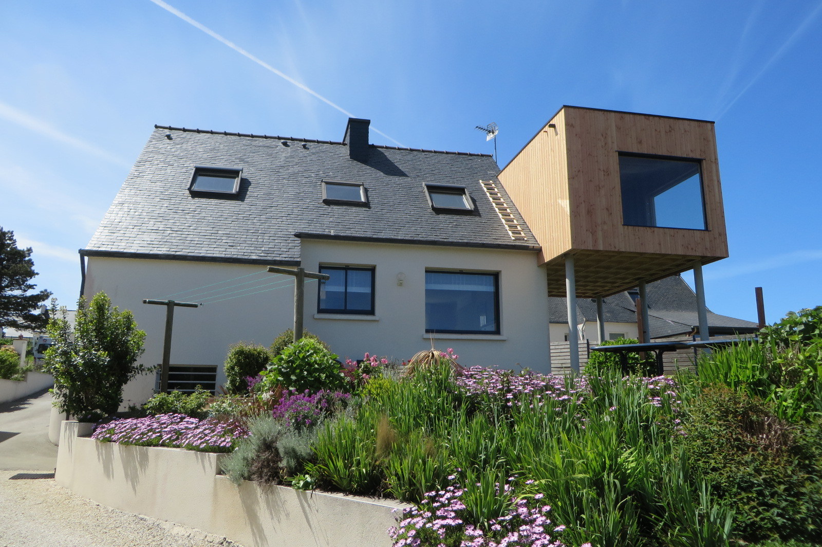 extension bois sur pilotis landeda