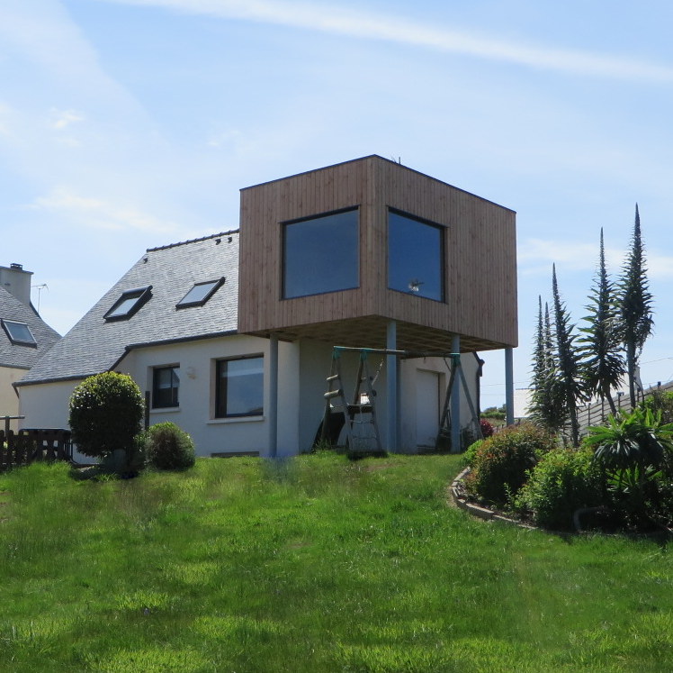 extension bois sur pilotis landeda