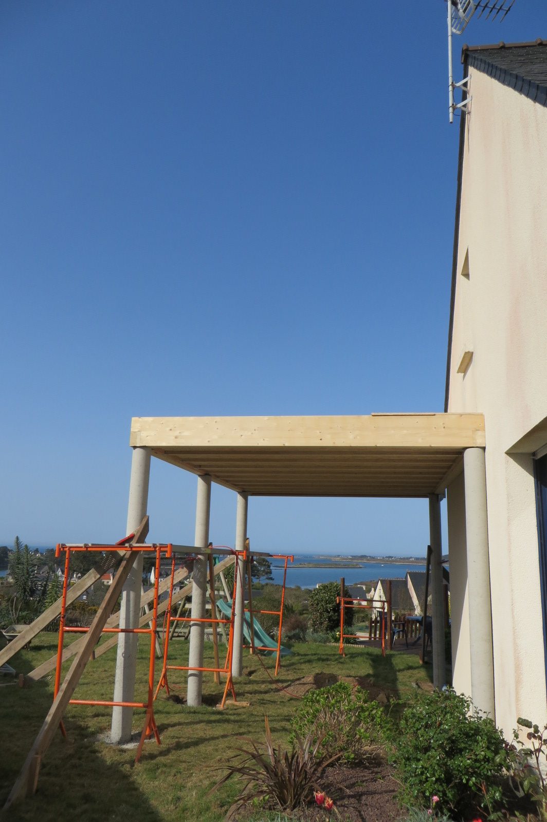 extension bois sur pilotis landeda