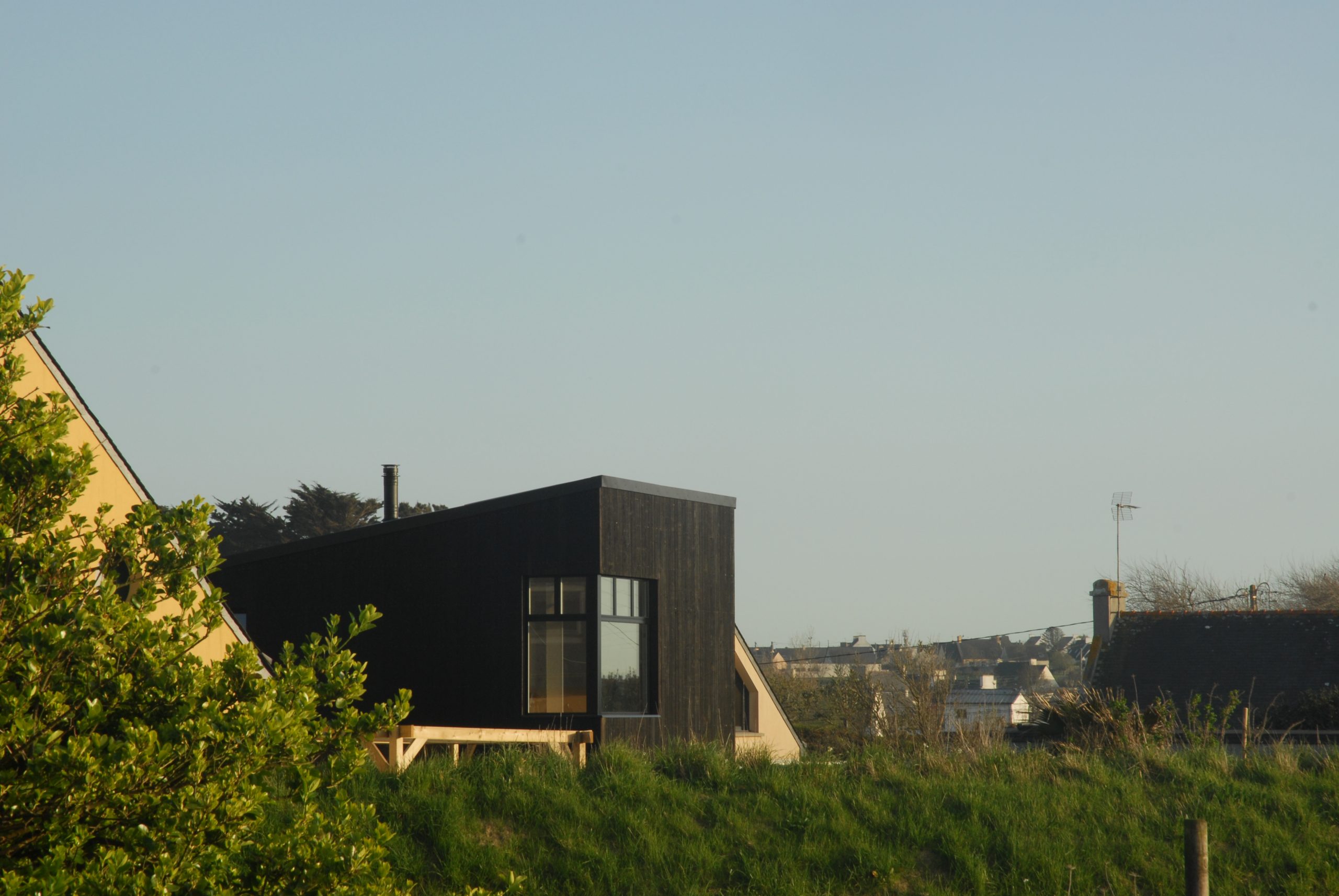 maison ossature bois avec jardin d'hiver