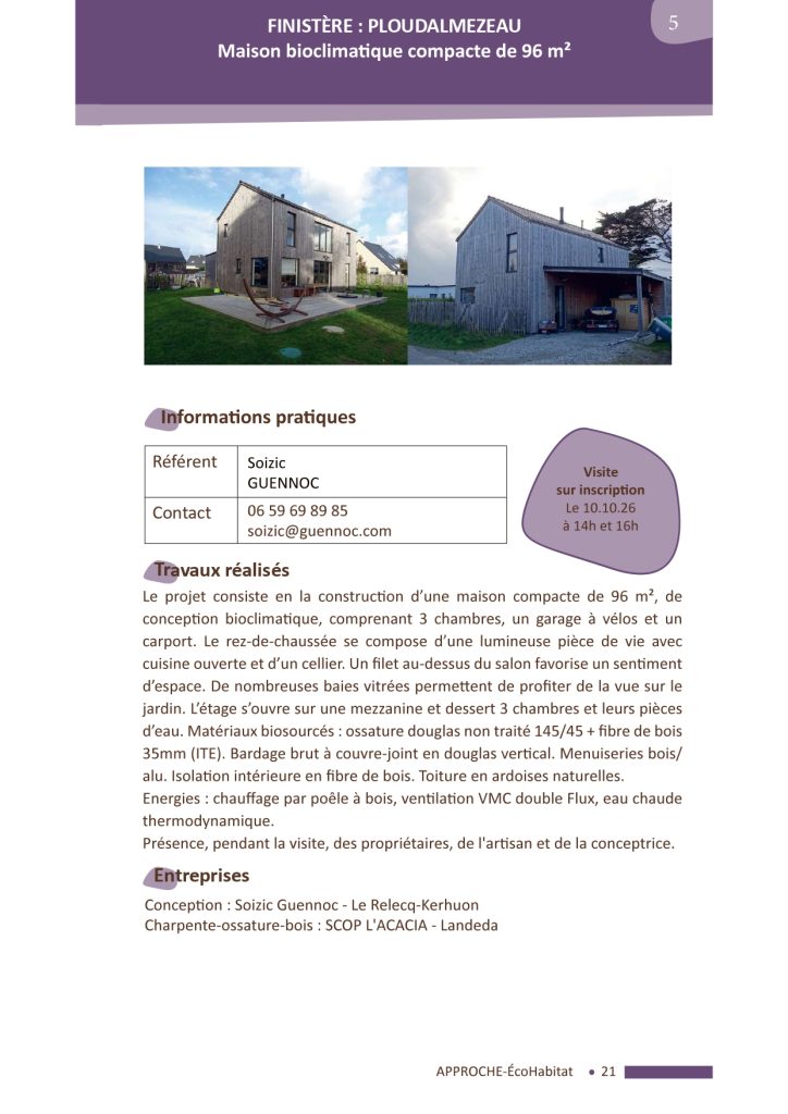 Portes ouvertes Approche Ecohabitat 2026